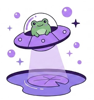 Ilustrasi katak dalam UFO
